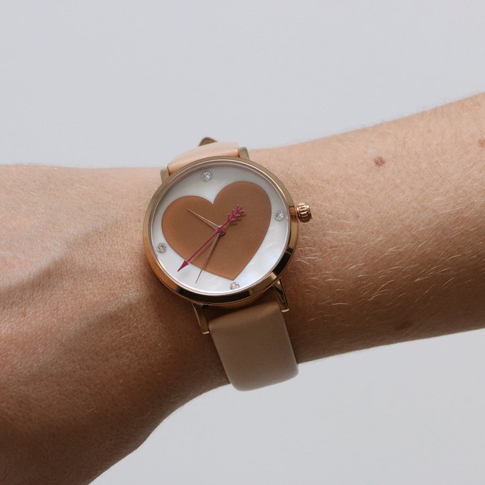 Kate Spade Heart Pink Nude Leather Watch